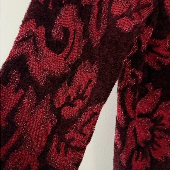 Chico's Burgundy and Red Patterned Sweater - Picture 4 of 8